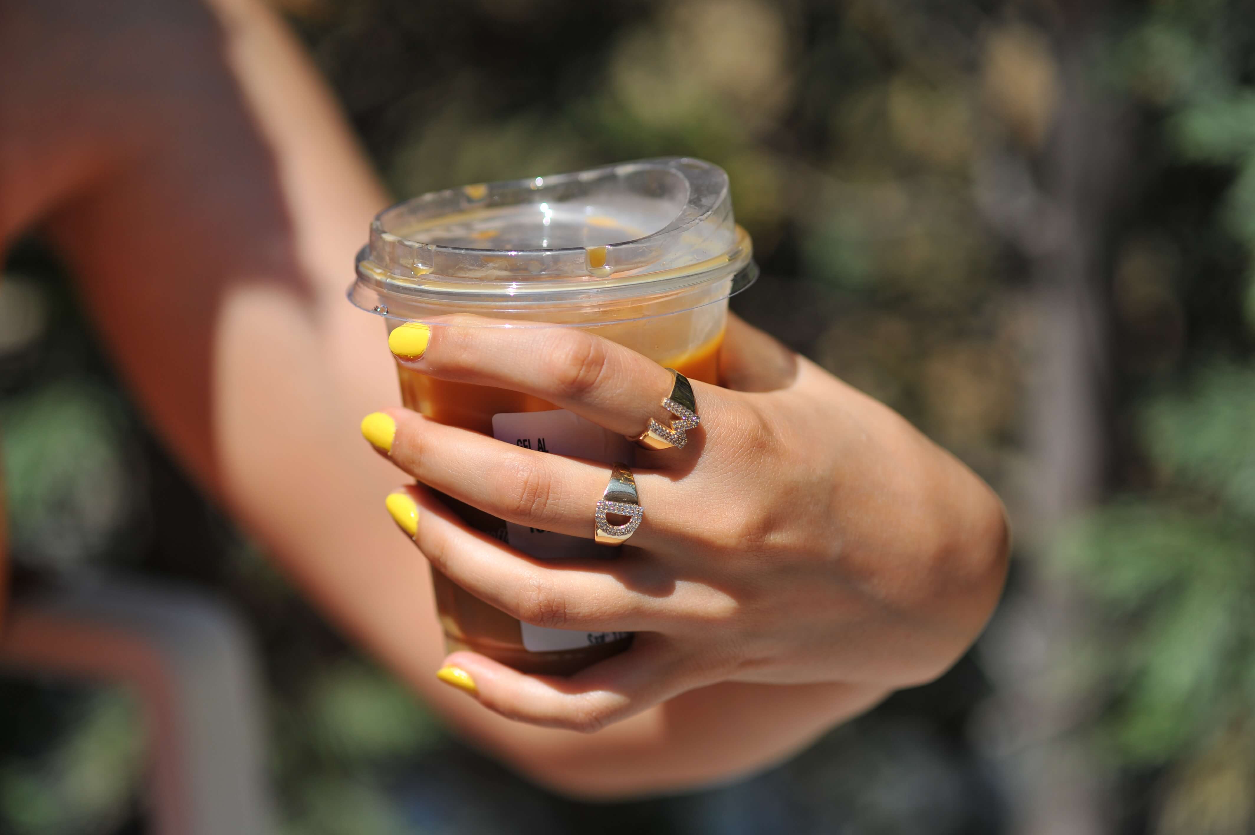 14K Gold Dainty Initial Ring